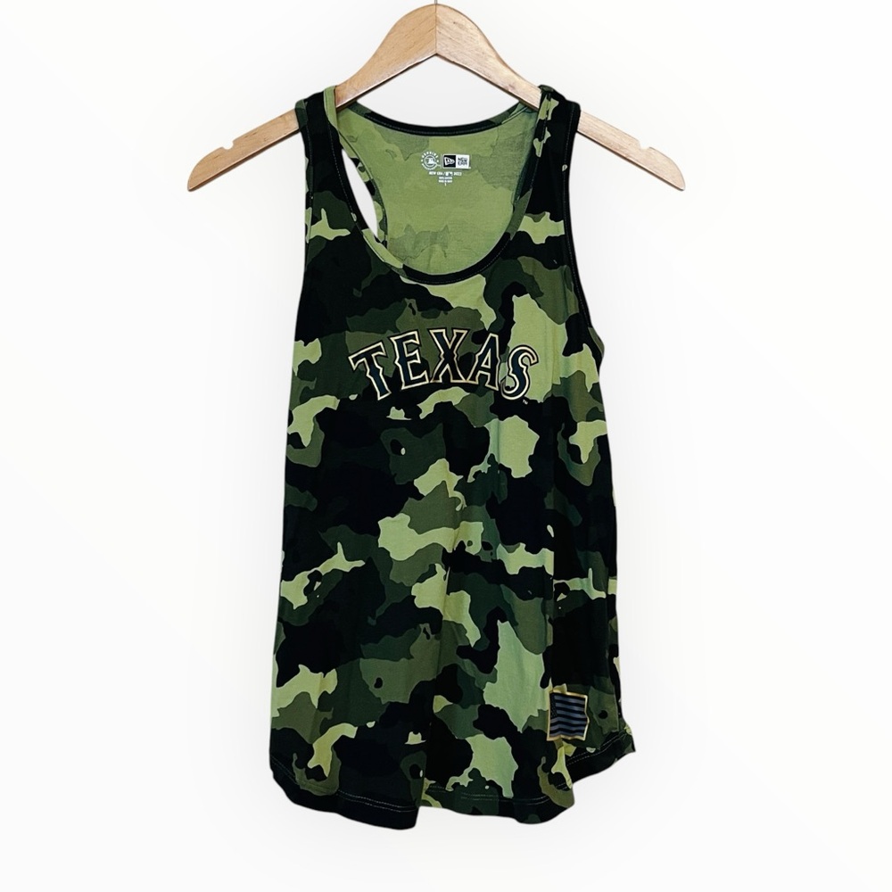 MLB New Era Womens Camo Texas Rangers Tank Top Size Small Baseball